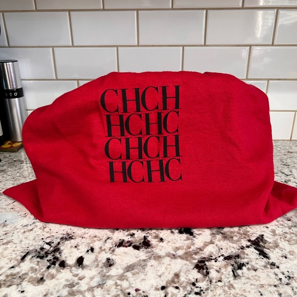 CH Carolina Herrera Brown Monogram Leather Dome Satchel - Picture 15 of 16